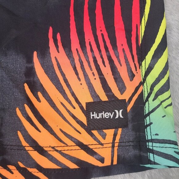 Hurley Mens 33 Board Shorts Swim Trunks Hawaiian Beach‎ Palm Tree Ocean Surf - Picture 2 of 12